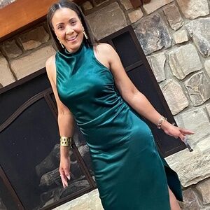 Emerald Green Silk Dress